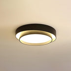 Lampa Sufitowa Minimalistyczna z Podwójnym Pierścieniem i Pilotem - Czarny