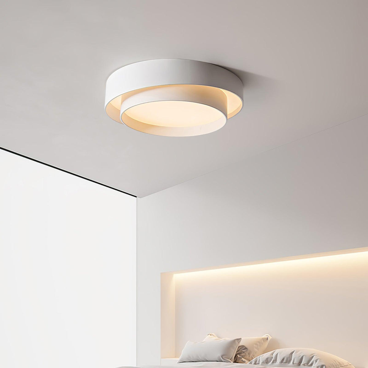 Lampa Sufitowa Minimalistyczna z Podwójnym Pierścieniem i Pilotem - 3