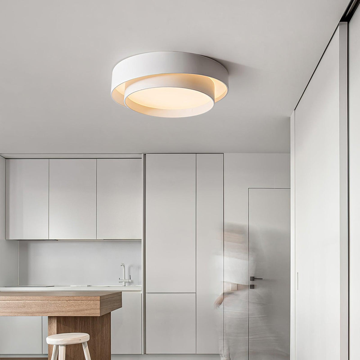 Lampa Sufitowa Minimalistyczna z Podwójnym Pierścieniem i Pilotem - 4