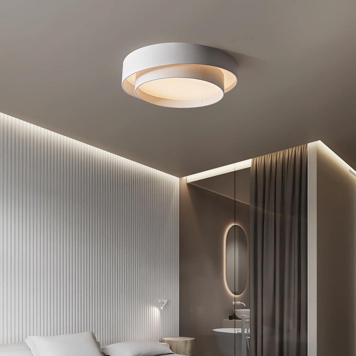 Lampa Sufitowa Minimalistyczna z Podwójnym Pierścieniem i Pilotem - 6