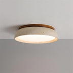 Lampa Sufitowa Minimalistyczna z Trawertynu z Drewnianą Ramą - 12