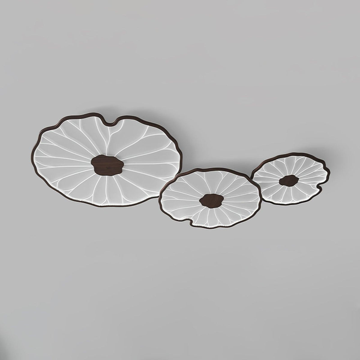 Lampa Sufitowa Modern Liść Lotosu z Drewnianym Wykończeniem i LED - 10
