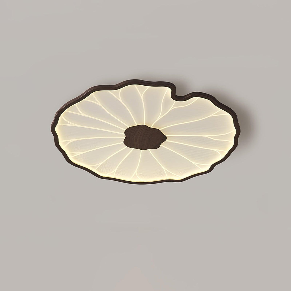 Lampa Sufitowa Modern Liść Lotosu z Drewnianym Wykończeniem i LED - 14