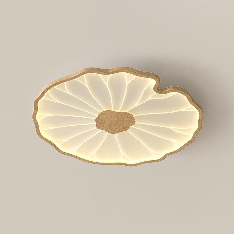 Lampa Sufitowa Modern Liść Lotosu z Drewnianym Wykończeniem i LED - 26