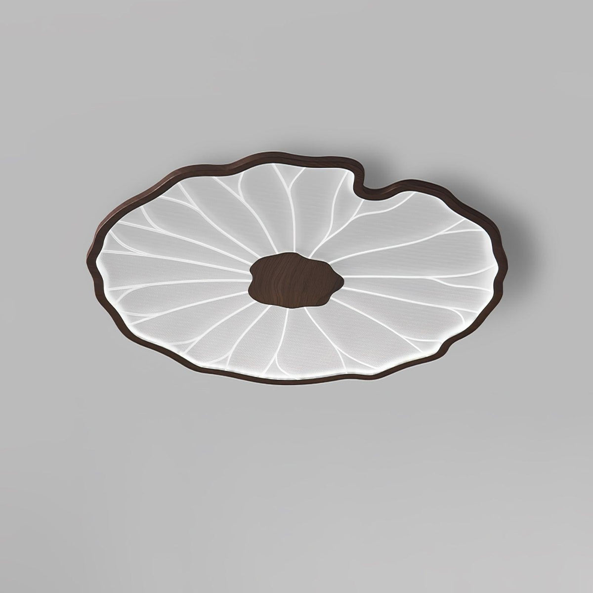 Lampa Sufitowa Modern Liść Lotosu z Drewnianym Wykończeniem i LED - 27