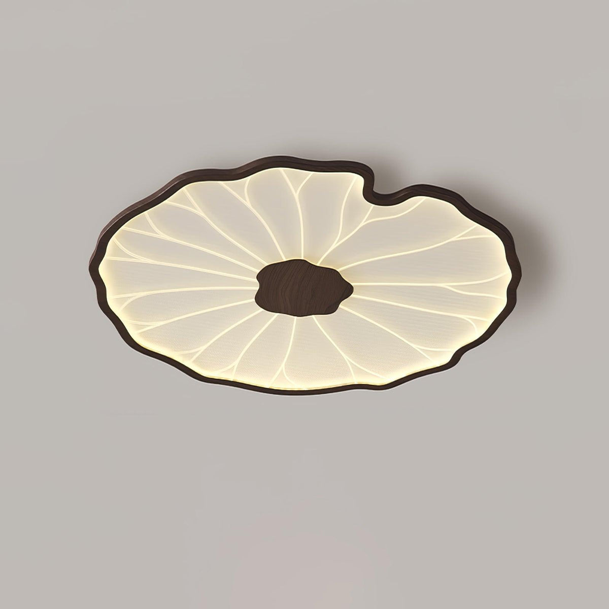 Lampa Sufitowa Modern Liść Lotosu z Drewnianym Wykończeniem i LED - 35