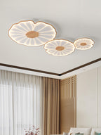 Lampa Sufitowa Modern Liść Lotosu z Drewnianym Wykończeniem i LED - 36