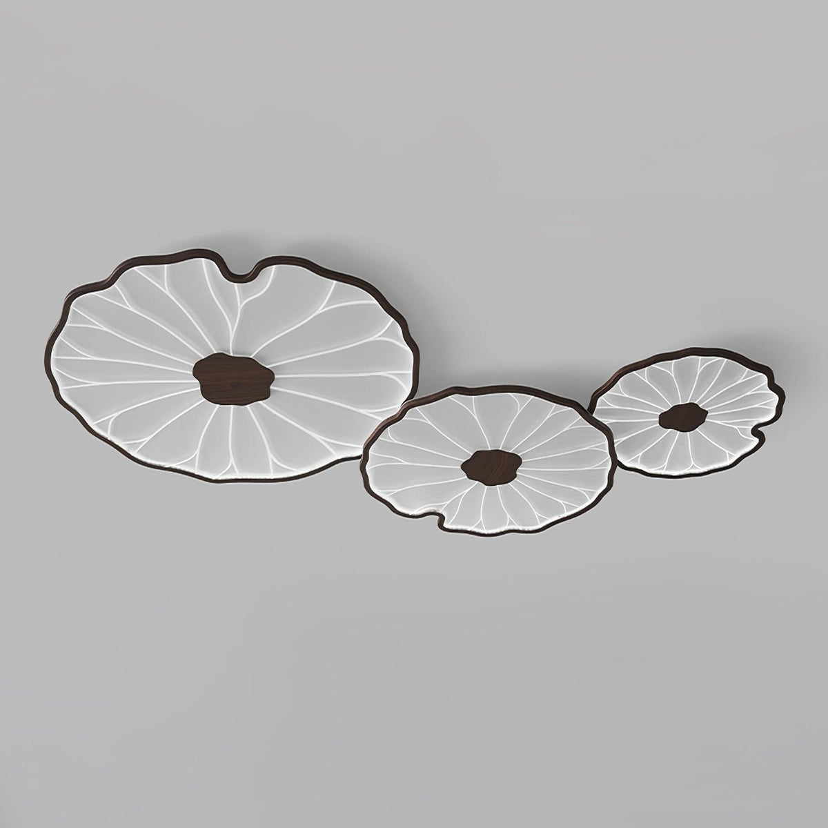 Lampa Sufitowa Modern Liść Lotosu z Drewnianym Wykończeniem i LED - 6