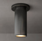 Lampa Sufitowa Natynkowa Minimalistyczna z Cylindryczną Obudową - Brąz