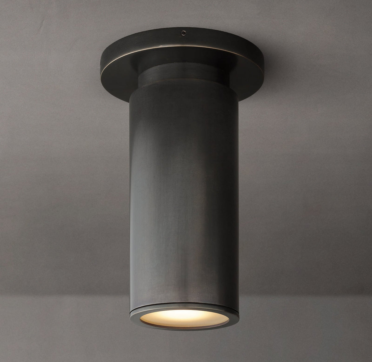 Lampa Sufitowa Natynkowa Minimalistyczna z Cylindryczną Obudową - Brąz
