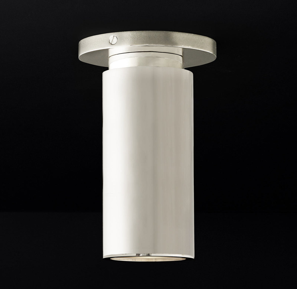 Lampa Sufitowa Natynkowa Minimalistyczna z Cylindryczną Obudową - Polerowany Nikiel