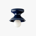 Lampa Sufitowa Natynkowa Retro z Ceramicznym Kloszem w Kształcie Klepsydry - 38