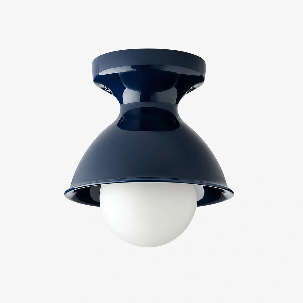 Lampa Sufitowa Natynkowa Retro z Ceramicznym Kloszem w Kształcie Klepsydry - 39