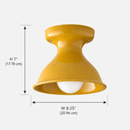 Lampa Sufitowa Natynkowa Retro z Ceramicznym Kloszem w Kształcie Klepsydry
