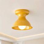 Lampa Sufitowa Natynkowa Retro z Ceramicznym Kloszem w Kształcie Klepsydry - Żółty