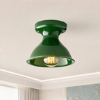 Lampa Sufitowa Natynkowa Retro z Ceramicznym Kloszem w Kształcie Klepsydry - Zielony