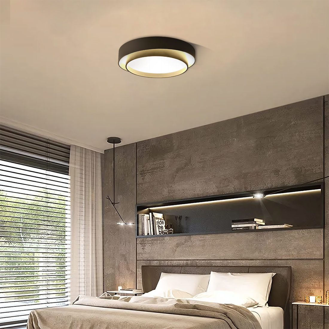 Lampa Sufitowa Nowoczesna Krążek LED z Trójkolorowym Światłem - 13