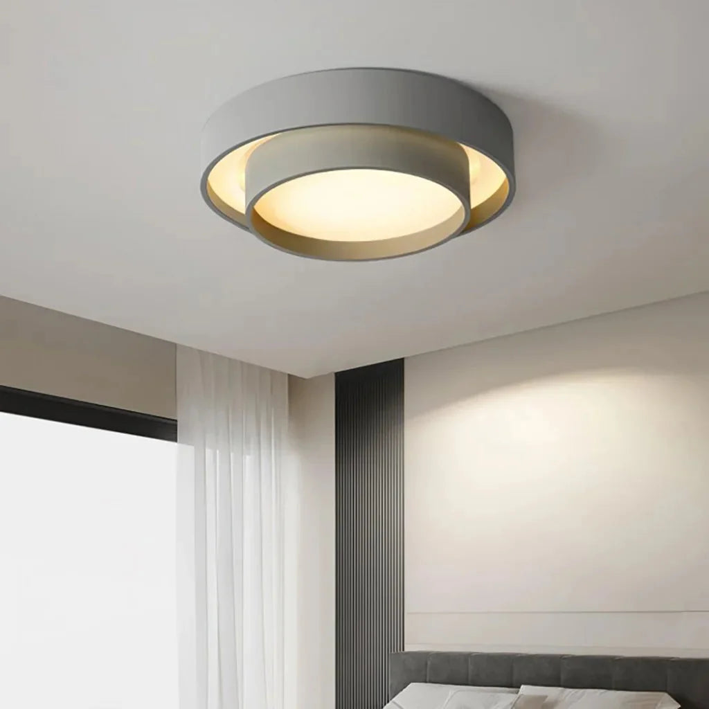 Lampa Sufitowa Nowoczesna Krążek LED z Trójkolorowym Światłem - 14