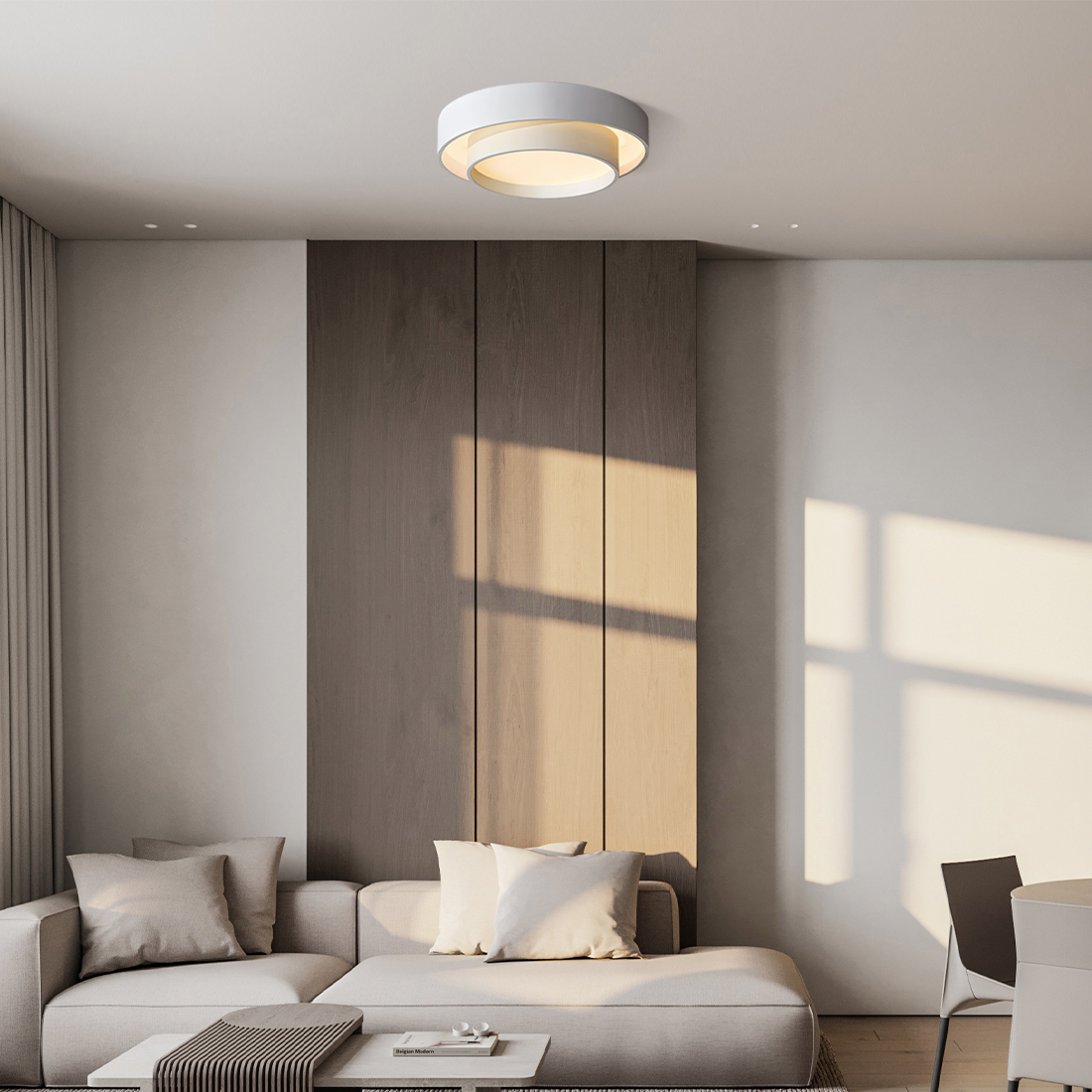 Lampa Sufitowa Nowoczesna Krążek LED z Trójkolorowym Światłem - 7