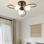 Lampa Sufitowa Nowoczesna z Metalowymi Ramionami w Kształcie Kwiatu - Czarny