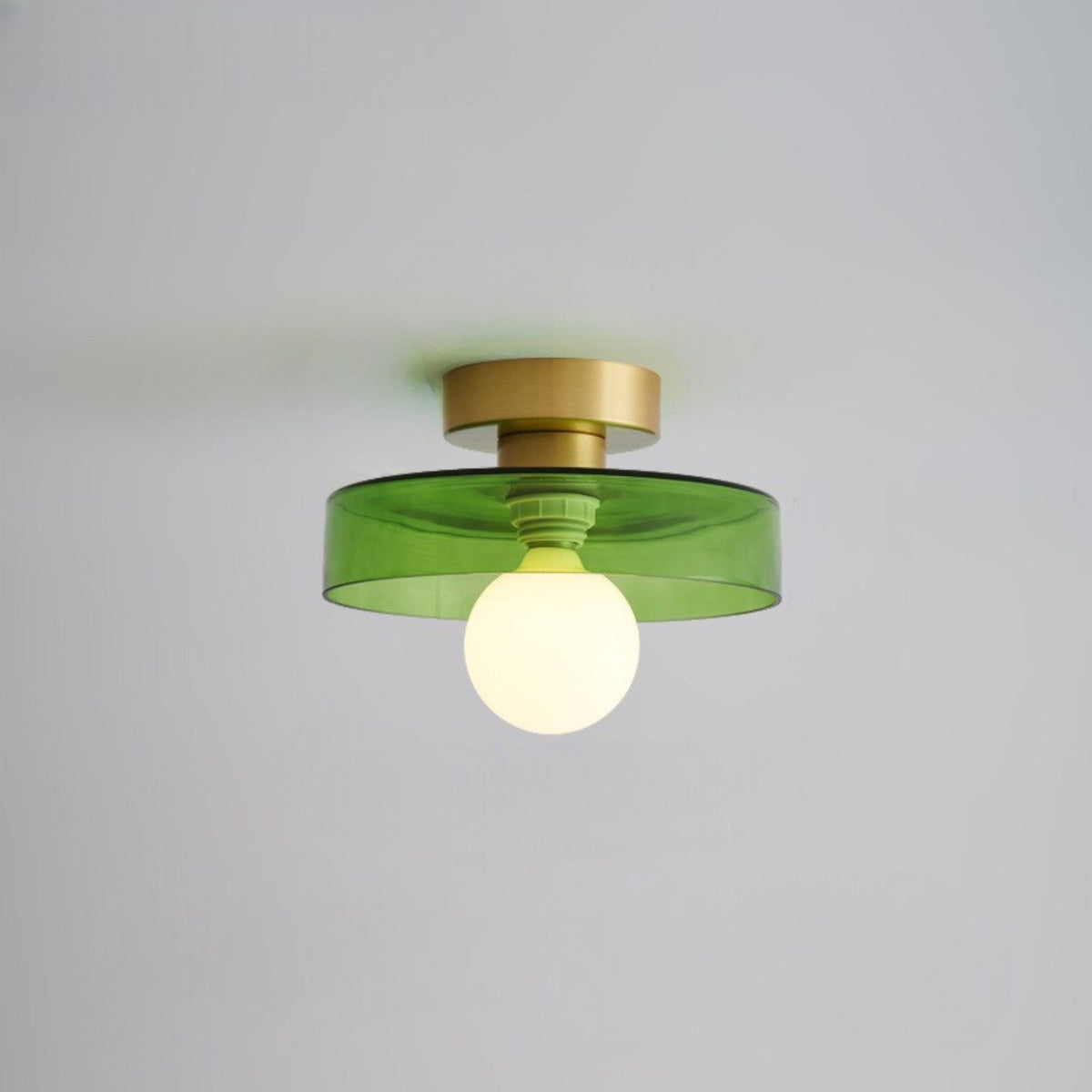 Lampa Sufitowa Nowoczesna z Okrągłym Kloszem i Żarówką Kulistą - 10