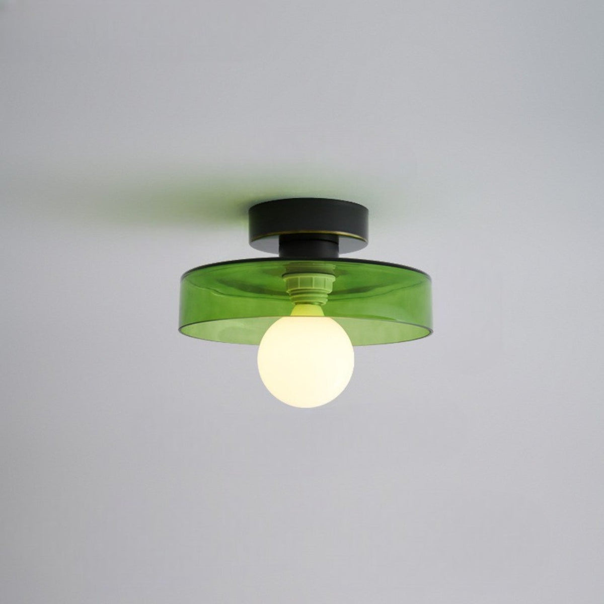 Lampa Sufitowa Nowoczesna z Okrągłym Kloszem i Żarówką Kulistą - 12