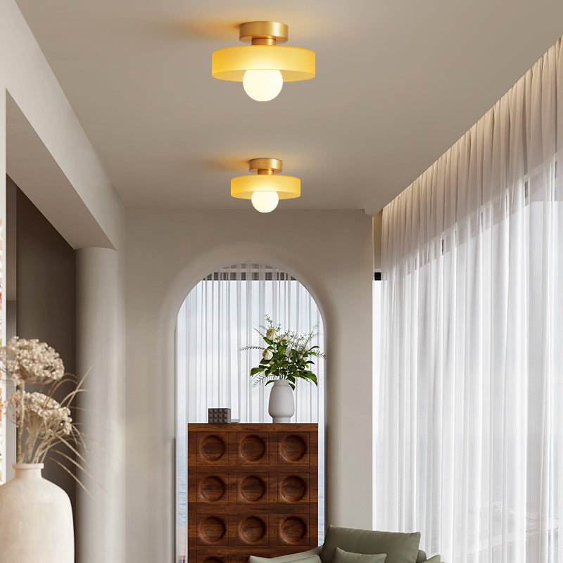 Lampa Sufitowa Nowoczesna z Okrągłym Kloszem i Żarówką Kulistą - 14