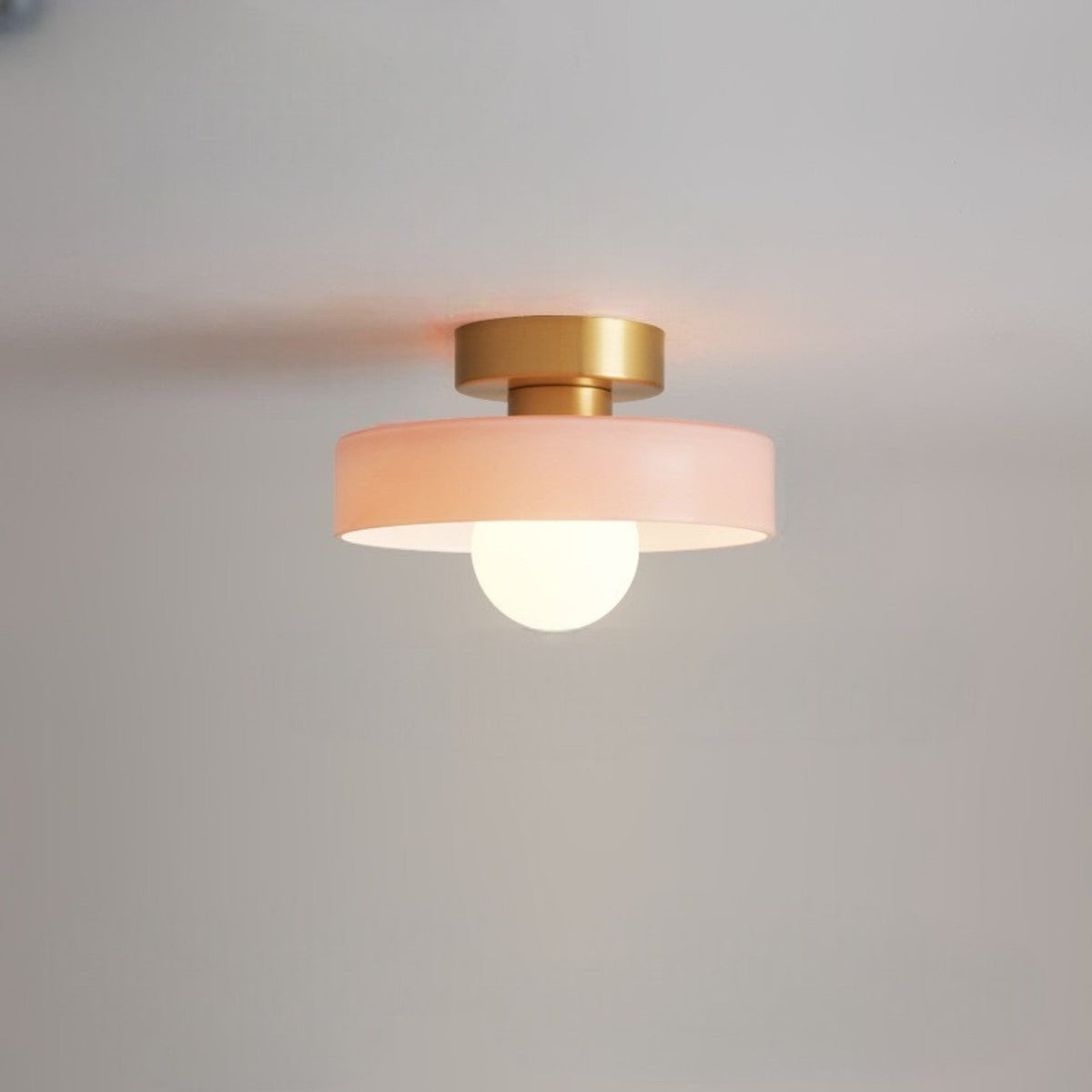 Lampa Sufitowa Nowoczesna z Okrągłym Kloszem i Żarówką Kulistą - 9