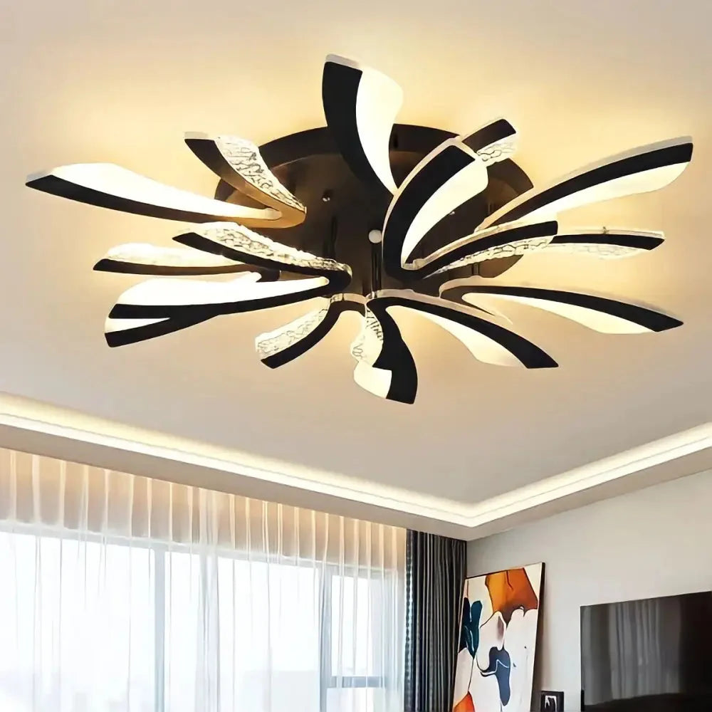 Lampa Sufitowa Nowoczesna z Piórami i Regulacją Jasności - 4