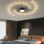 Lampa Sufitowa Nowoczesna z Promieniami w Stylu Fajerwerków - Czarny