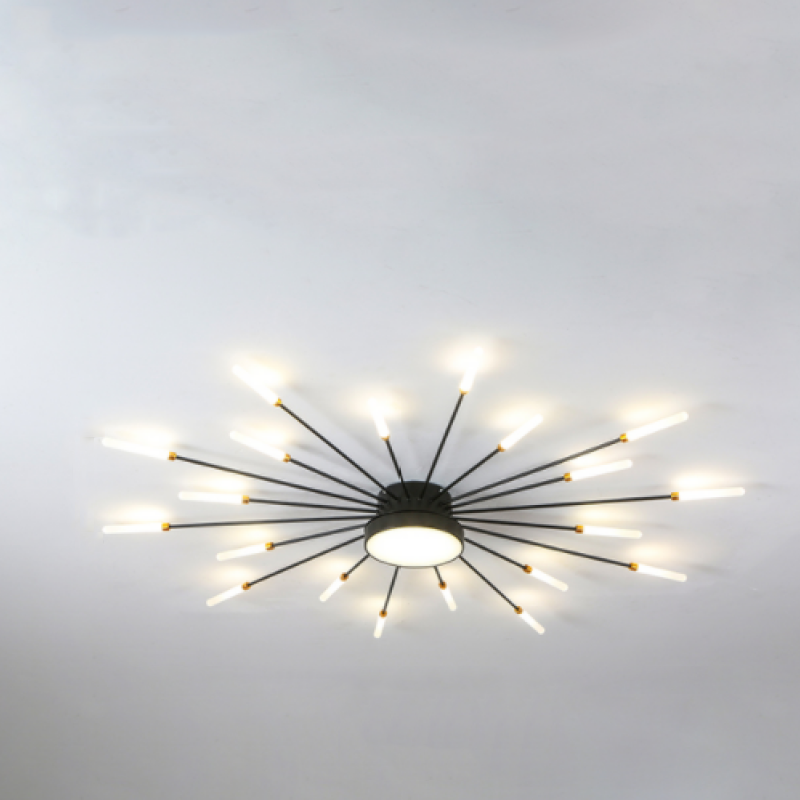 Lampa Sufitowa Nowoczesna z Promieniami w Stylu Fajerwerków - Czarny