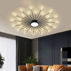 Lampa Sufitowa Nowoczesna z Promieniami w Stylu Fajerwerków - Czarny
