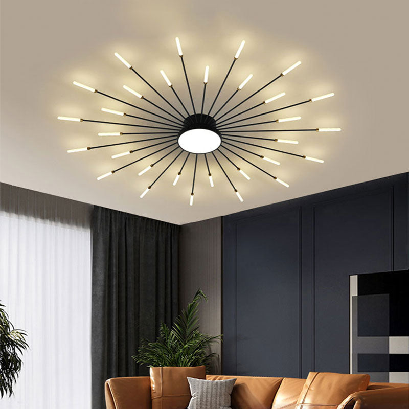 Lampa Sufitowa Nowoczesna z Promieniami w Stylu Fajerwerków - Czarny