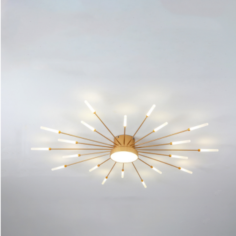 Lampa Sufitowa Nowoczesna z Promieniami w Stylu Fajerwerków - Złoty