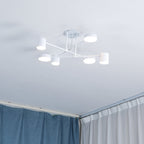 Lampa Sufitowa Nowoczesna z Sześcioma Cylindrycznymi Kloszami na Krzyżujących się Ramionach - 16
