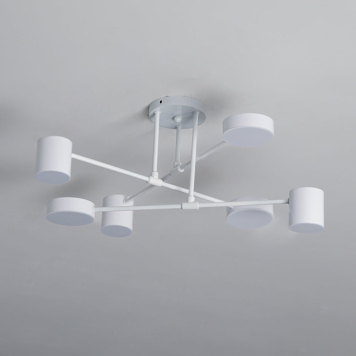 Lampa Sufitowa Nowoczesna z Sześcioma Cylindrycznymi Kloszami na Krzyżujących się Ramionach - 18