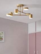 Lampa Sufitowa Nowoczesna z Sześcioma Cylindrycznymi Kloszami na Krzyżujących się Ramionach - 6