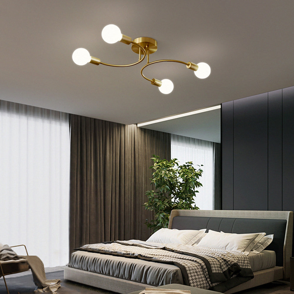 Lampa Sufitowa Nowoczesna z Zakrzywionymi Ramionami i Oprawkami E27 - 4