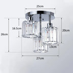 Lampa Sufitowa Półnatynkowa z Kryształowym Kloszem - 16