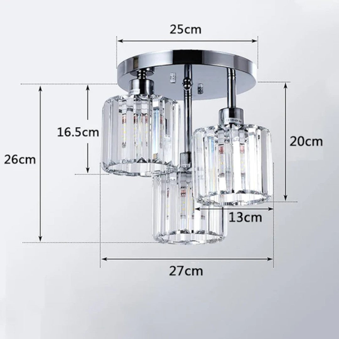 Lampa Sufitowa Półnatynkowa z Kryształowym Kloszem - 16