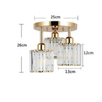 Lampa Sufitowa Półnatynkowa z Kryształowym Kloszem - 17