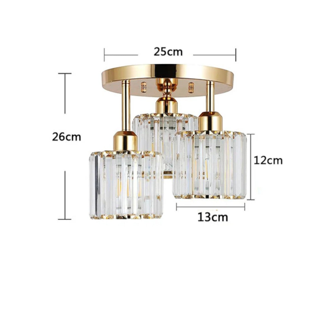 Lampa Sufitowa Półnatynkowa z Kryształowym Kloszem - 17