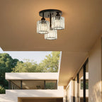 Lampa Sufitowa Półnatynkowa z Kryształowym Kloszem - 6