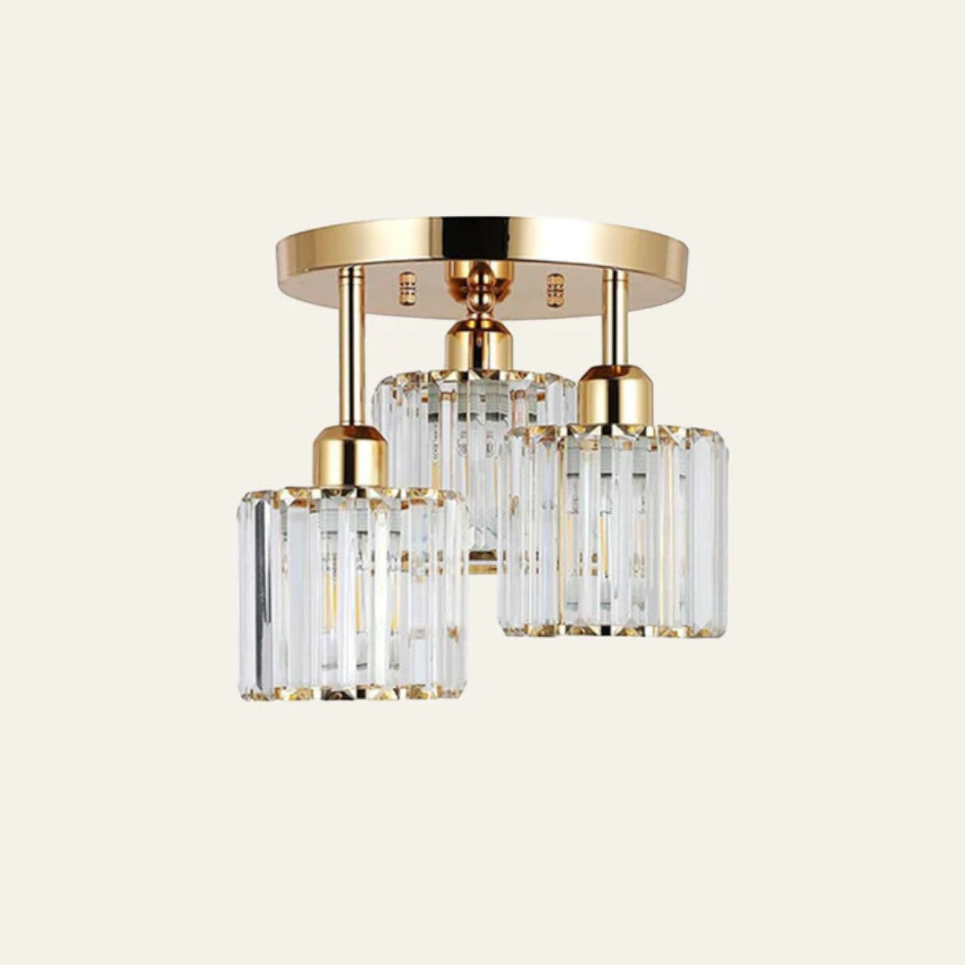 Lampa Sufitowa Półnatynkowa z Kryształowym Kloszem - 8