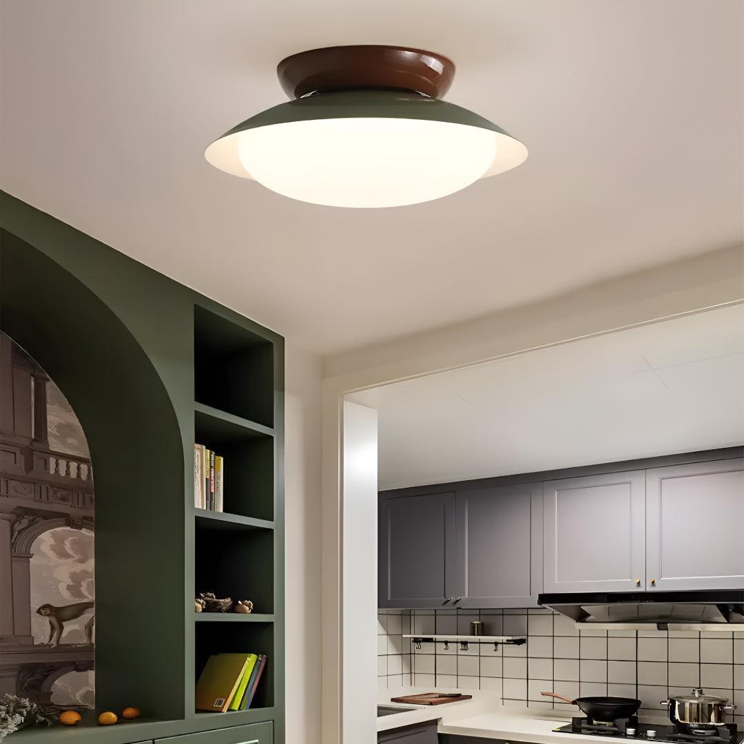 Lampa Sufitowa Retro z Kloszem Kopułkowym i Zintegrowanym LED - 5