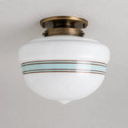Lampa Sufitowa Retro z Kloszem ze Szkła Mlecznego w Stylu Art Deco - 13