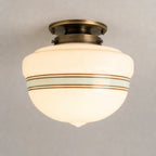Lampa Sufitowa Retro z Kloszem ze Szkła Mlecznego w Stylu Art Deco - 14