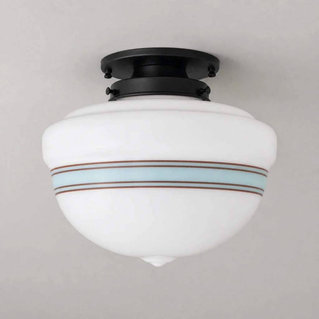 Lampa Sufitowa Retro z Kloszem ze Szkła Mlecznego w Stylu Art Deco - 15