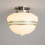 Lampa Sufitowa Retro z Kloszem ze Szkła Mlecznego w Stylu Art Deco - 18