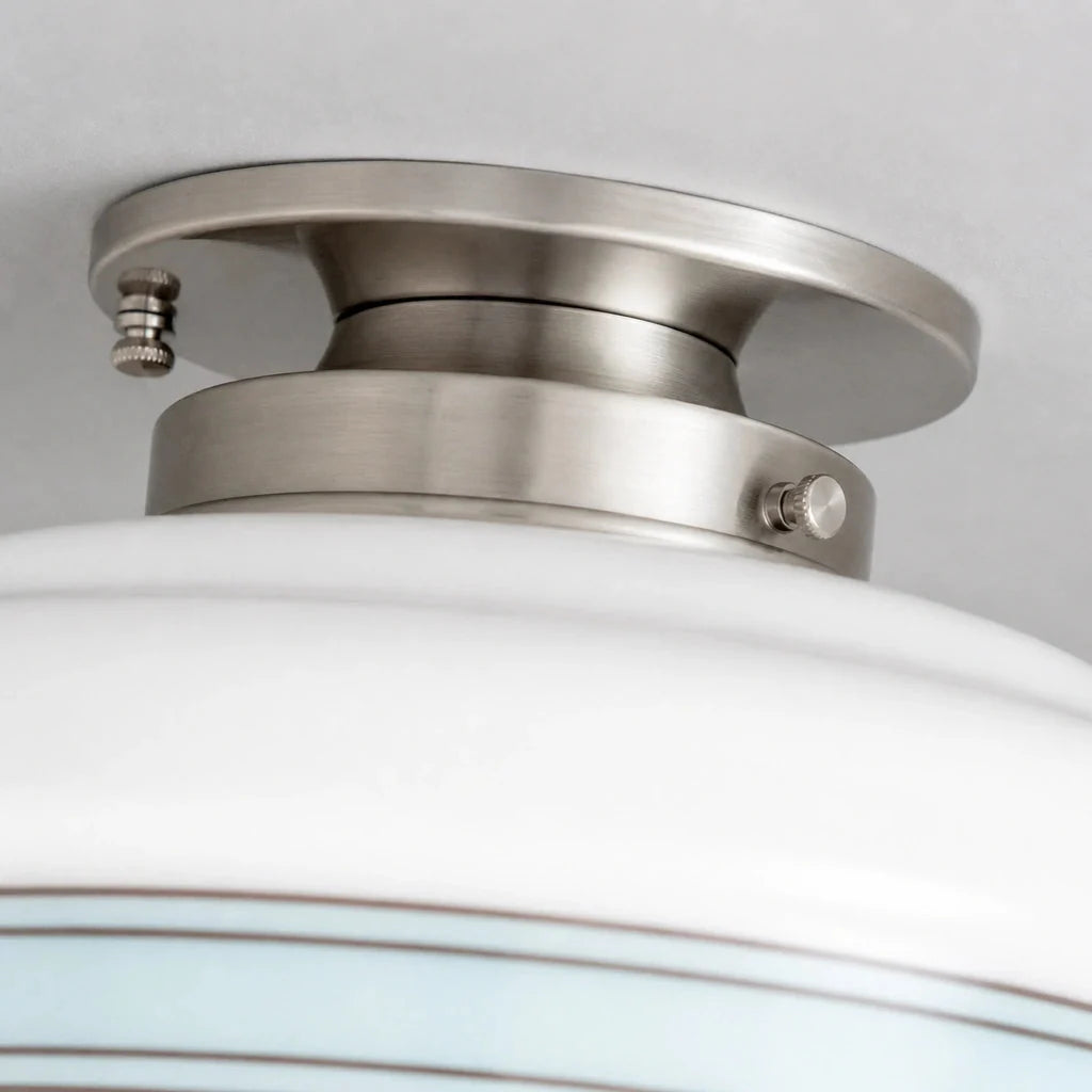 Lampa Sufitowa Retro z Kloszem ze Szkła Mlecznego w Stylu Art Deco - 20